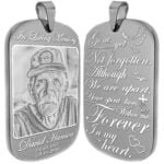 Sentimental dogtag with custom engraved message.