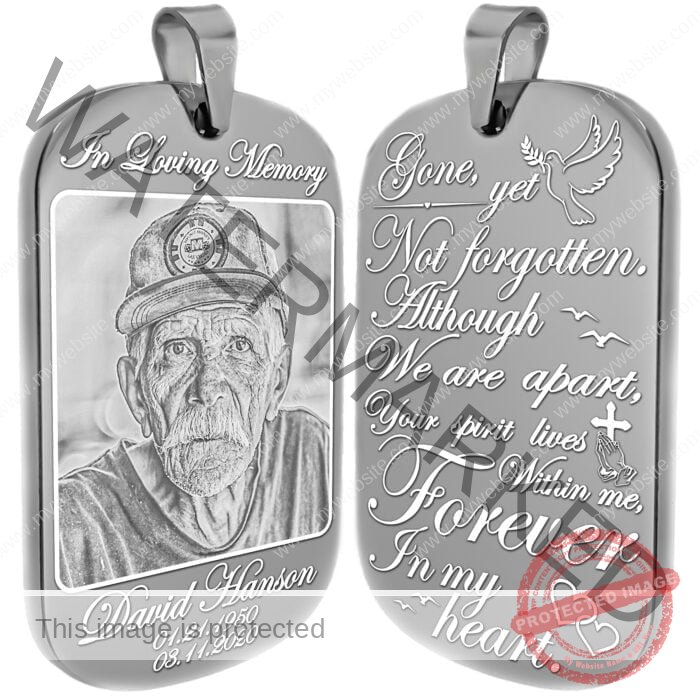 Sentimental dogtag with custom engraved message.