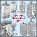 Modern custom dogtag pendant with engraving.